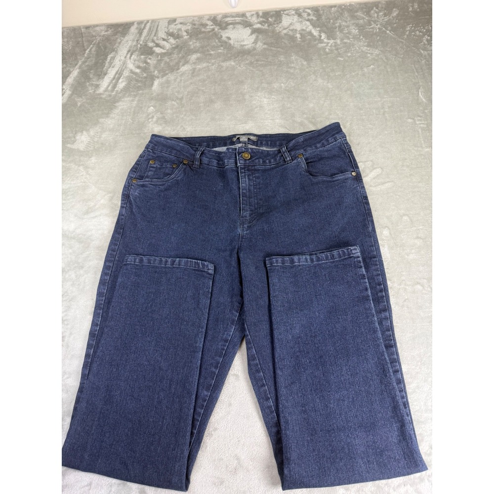 Jessica London Womens 16W Dark Wash Straight Leg Stretch Denim Jeans Indigo